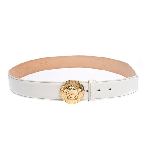 versace white leather belt|white versace belt men.